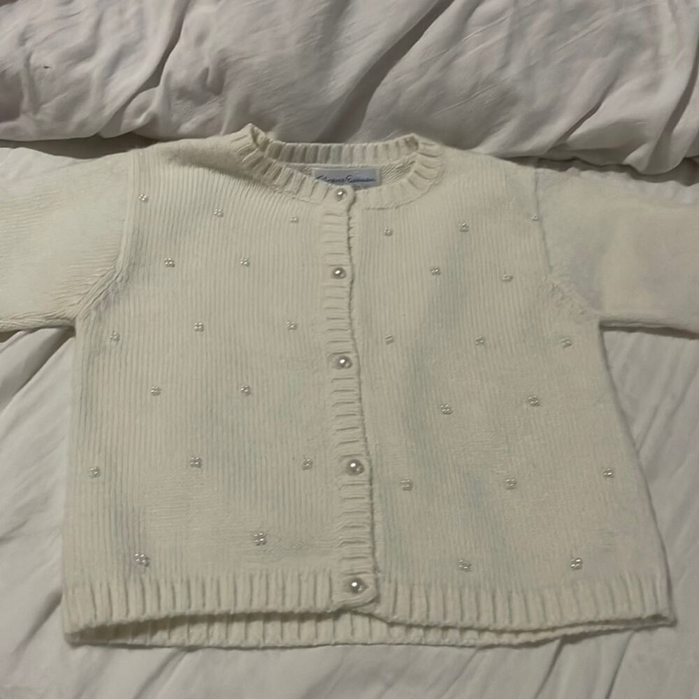 Florence Eiseman 4t creamy white pearl like buttons pearly accents euc